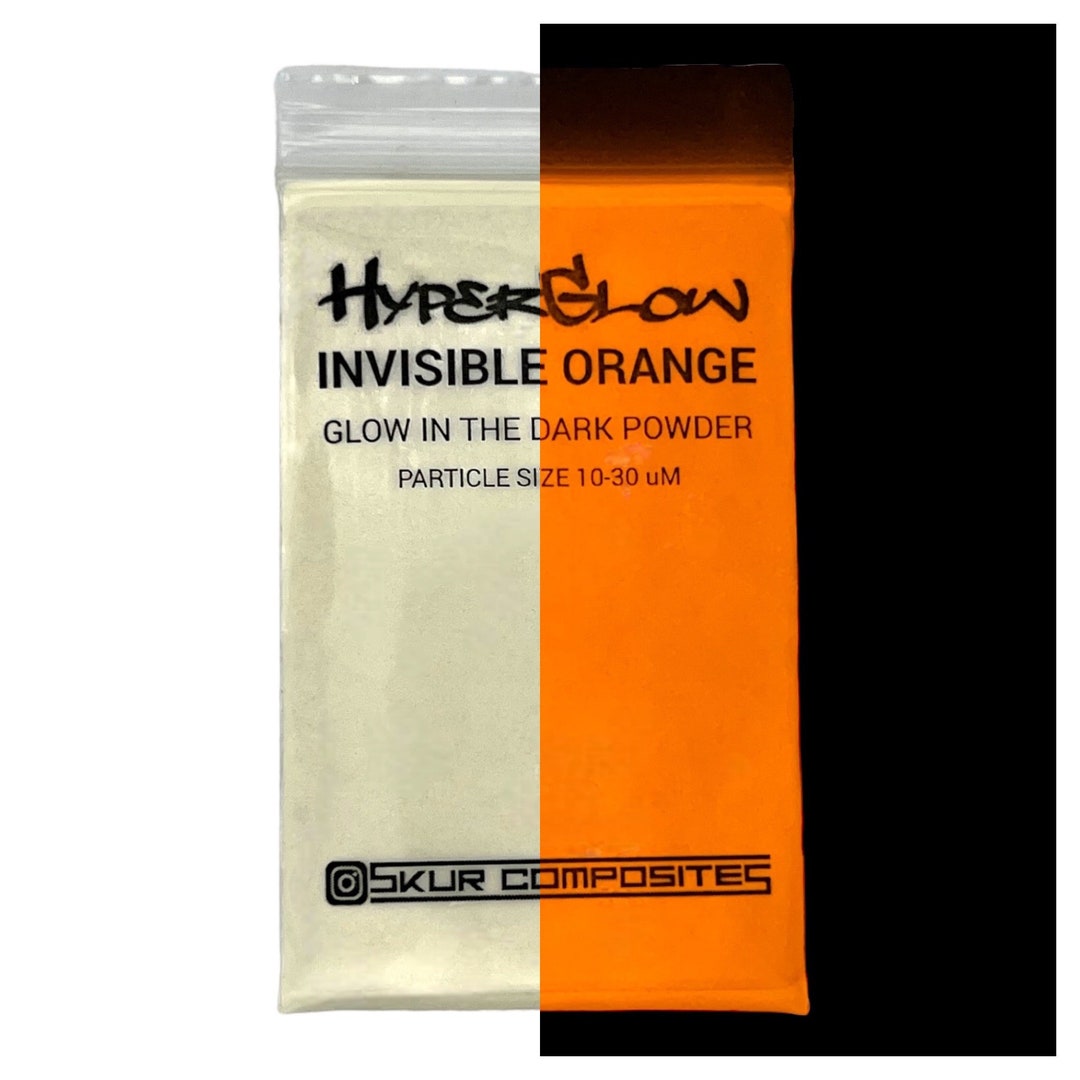 Hyperglow INVISIBLE ORANGE Glow in the Dark POWDER Skur Composites
