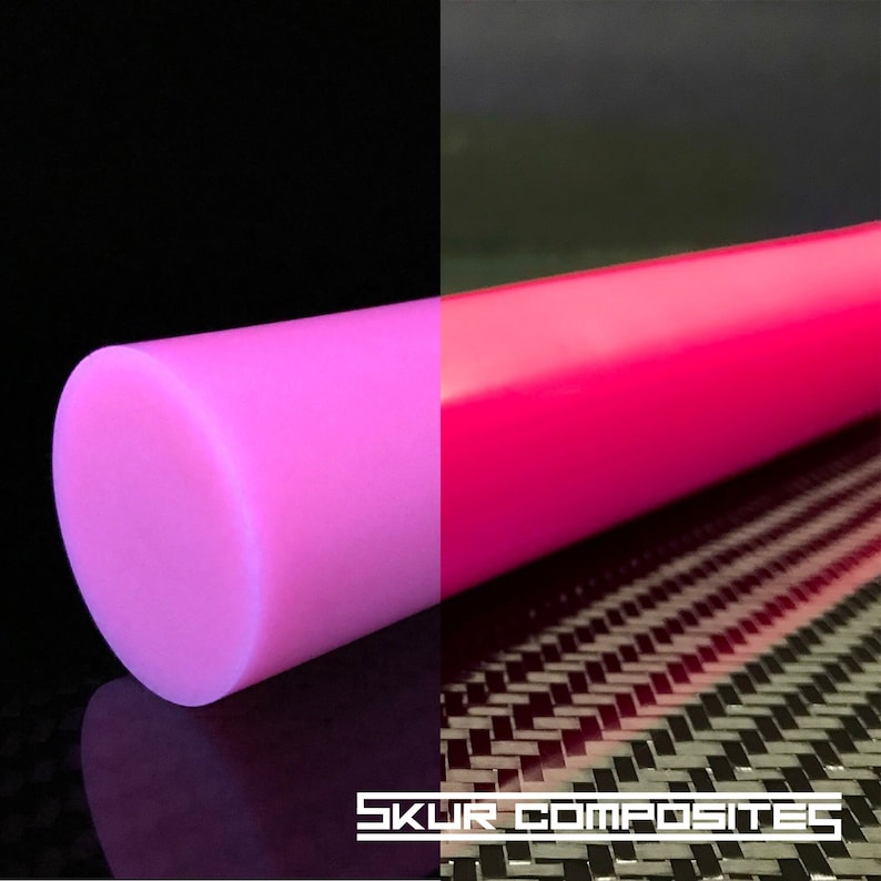 HyperGlow PINK Glow in the dark rods Skur Composites Reusable Rechargeable Bright day color and night glow image 1