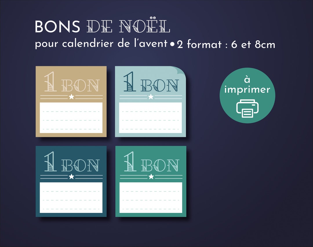 Vouchers to Fill in for the Advent Calendar Etsy