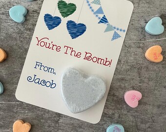 Valentines - Kids Class Valentines - Classroom Party Favor - Heart Bath Bombs - Class Valentines - Kids Bath Bombs Surprise - Valentines Day