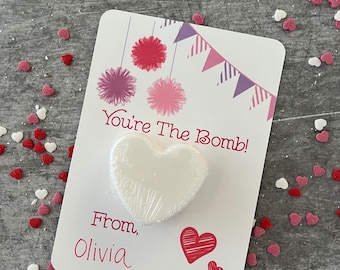 Valentines - Kids Class Valentines - Classroom Party Favor - Heart Bath Bombs - Class Valentines - Kids Bath Bombs Surprise - Valentines Day