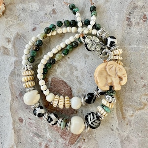 Turquoise Stone African Beaded Bracelet