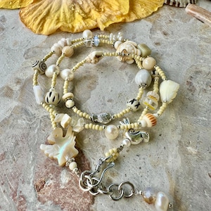 Sandy Seed Bead Muschel Armband