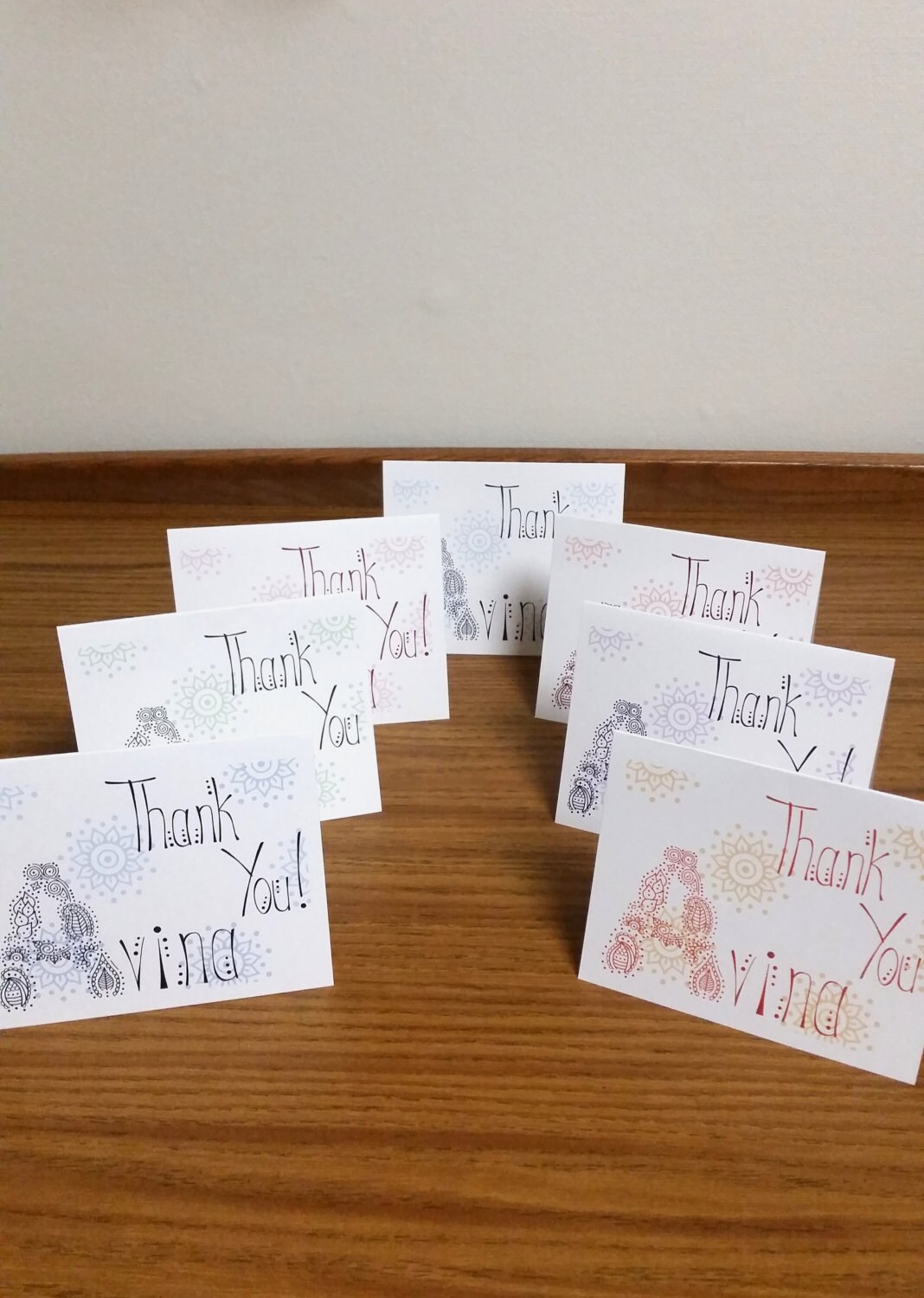 Box Set of 10 Customizable Thank You Cards Full Word | Etsy