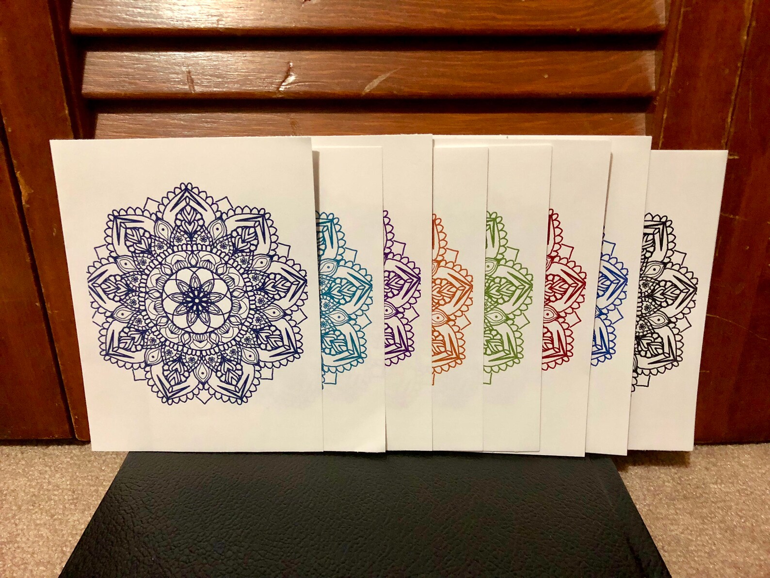 Flor compleja: Diseño geométrico de la tarjeta de henna 1 ...