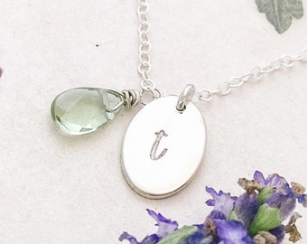 Oval initial necklace,  monogram necklace, silver oval necklace, bridesmaid initial necklace, SKYYEdesign