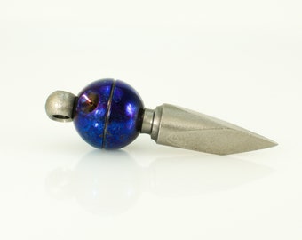 Space Blue Finish EDC box opener self defence Custom Handmade Titanium Death Star Marlin Spike Kubaton