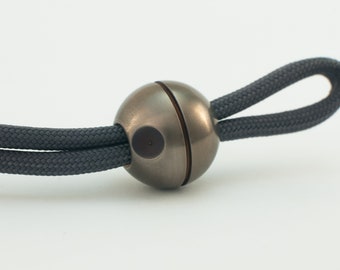 Handmade G5 Titanium EDC knife  paracord bracelet lanyard bead, Death Star style, Old Metal finish