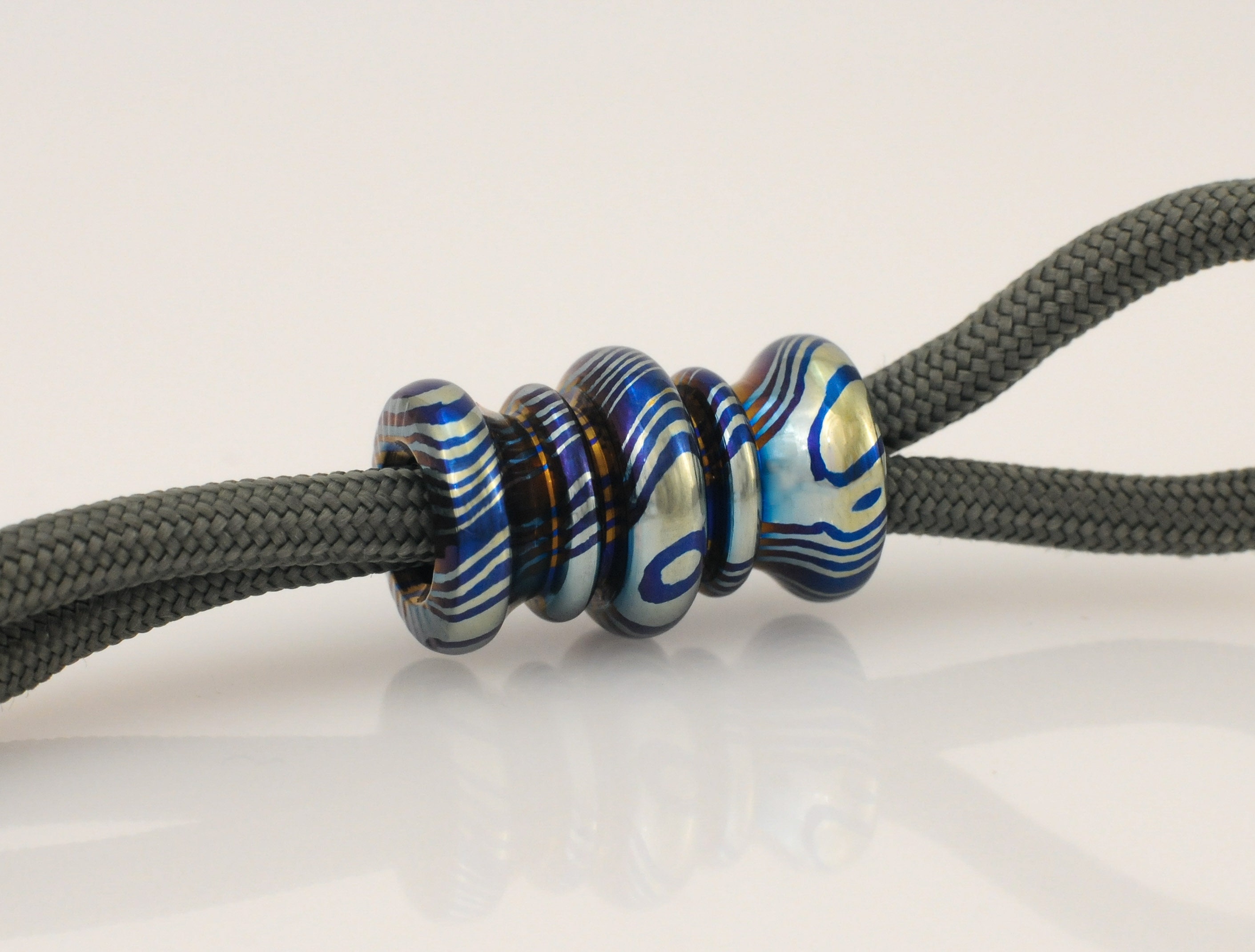 Titanium Damascus Timascus Lanyard Bead