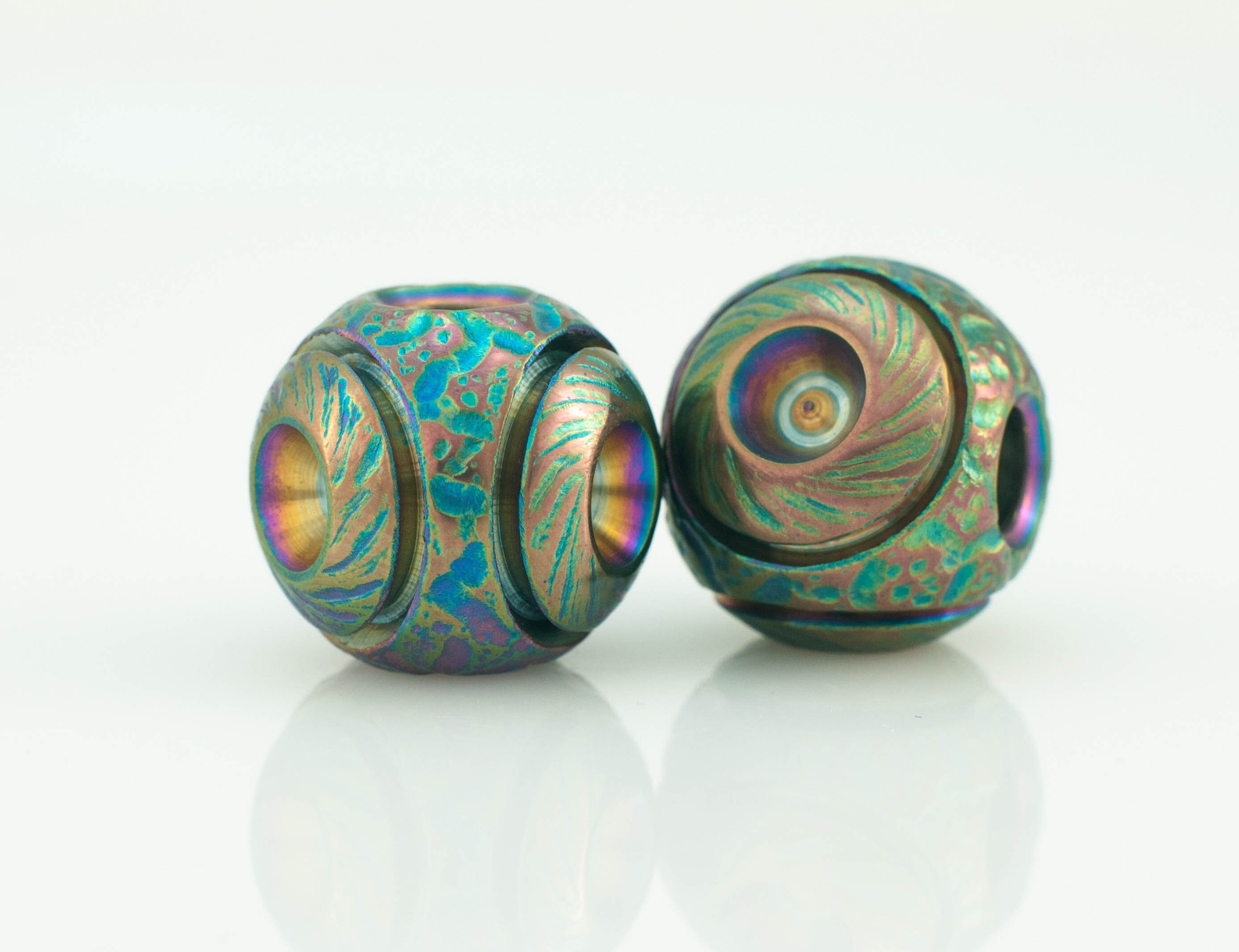 Handmade Titanium EDC Begleri Beads set Reptile green finish Etsy