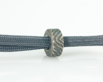 Handmade Titanium paracord lanyard Modular bead, Fingerprint Ti