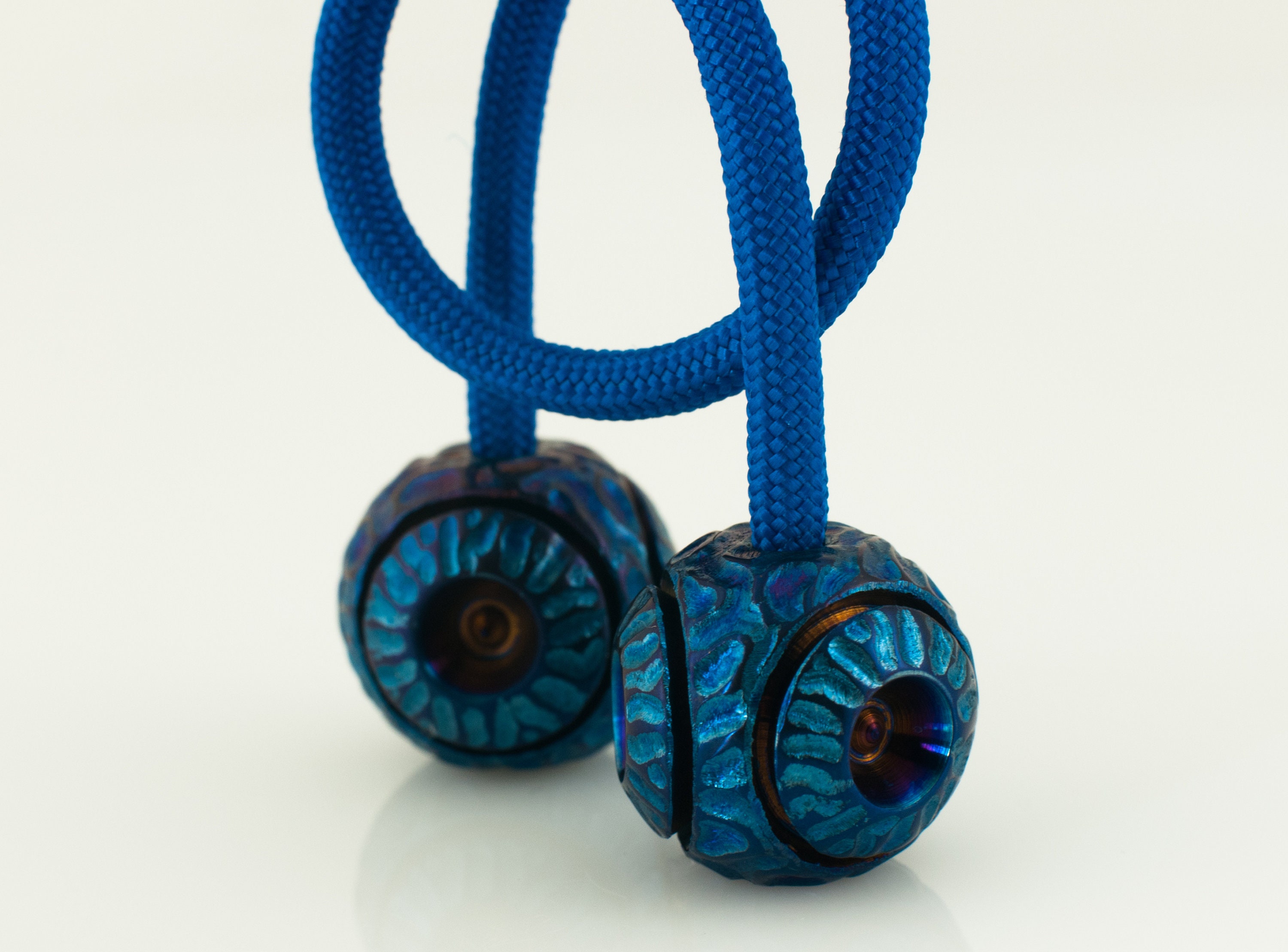 Handmade Titanium EDC Begleri Beads set Sapphire blue finish | Etsy