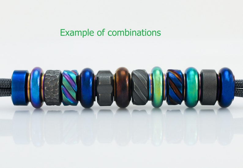 Donut style Nugget Handmade Dark Timascus Zircuti paracord lanyard Modular bead