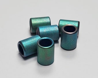 6 pcs Handmade Titanium Rope Stop, Cord End Tube 8*6mm, stop cord, cord finish, rope end