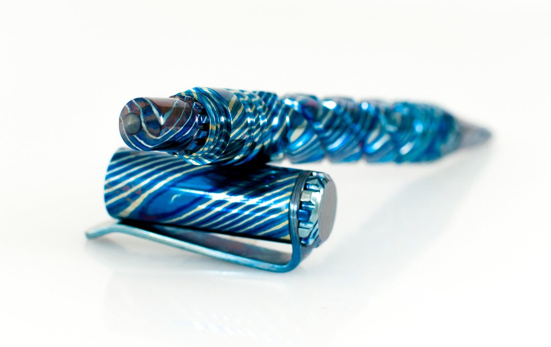 Handmade Timascus Mokuti EDC Tactical Custom Pen With Thick Timascus