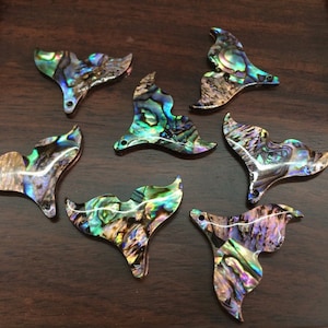 25x20mm Natural Calibrated Abalone shell Horn pendant bead 10 pcs