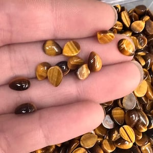 Wholesale 30pcs 8x6mm Natural Gemstone Crystal Mini Teardrop Flatback CAB Cabochon For Jewelry Making Tiger eye Amethyst Lapis Red jasper