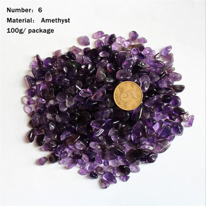 Natural Amethyst Healing Crystal Chips Tumbled Undrilled Etsy