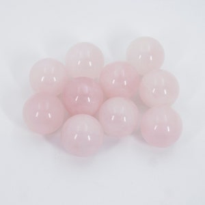 10pcs Natural Rose Quartz Crystal Spheres: 16mm Chakra Healing Stones Undrilled