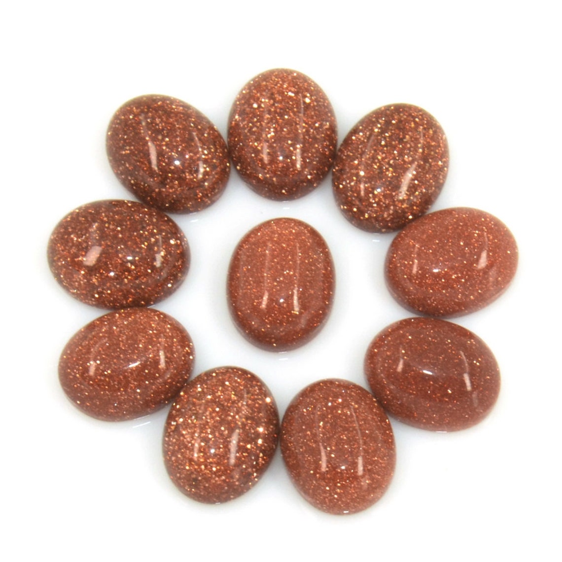 10mm 10pcs Synthetic Golden Sandstone Gemstone Oval Flatback Etsy Canada