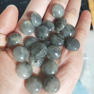 10 peças de cabochão redondo com pedra preciosa labradorita natural, 6 mm, 8 mm, 10 mm, 12 mm, 14 mm, 16 mm, 18 mm, 20 mm, 25 mm