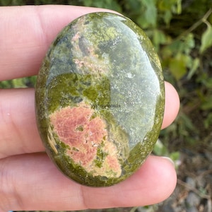 40mm Natural Unakite CAB Oval flatback gemstone cabochon For Jewelry Making