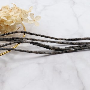13mm Natural Larvikite Tube Cylinder Gemstone Loose Beads Strand 16&#39;&#39;