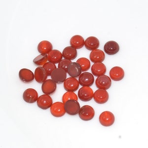 30pcs 6mm Red agate round gemstone flatback cab cabochon