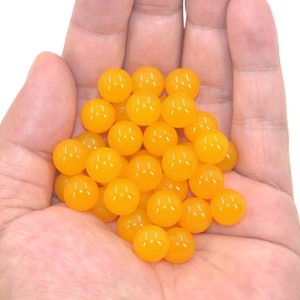 20pcs 10mm Yellow Agate Spheres Chakra Crystal Healing Stones Undrilled Gemstones No Hole Ball