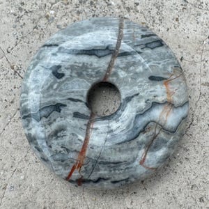30mm Natural Black crazy lace agate gemstone DIY donut focal pendant beads 1pc / 3pcs / 5pcs / 10pcs for jewelry making