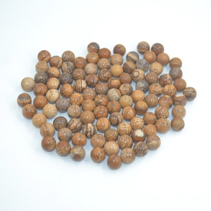 20pcs Natural Picture Jasper Spheres: 10mm Chakra Healing Stones Undrilled