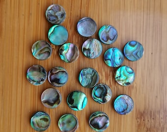 10pcs Natural New Zealand Abalone Shell Double Flat Round Coin gemstone CAB cabochon 10mm 12mm 15mm 20mm