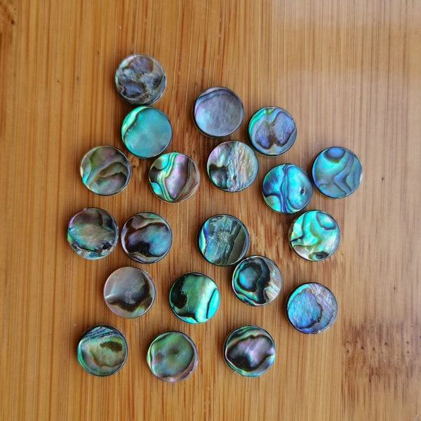 10 Stück Natürliche Neuseeland Abalone Muschel Doppel Flache Runde Münze Edelstein CAB Cabochon 10mm 12mm 15mm 20mm