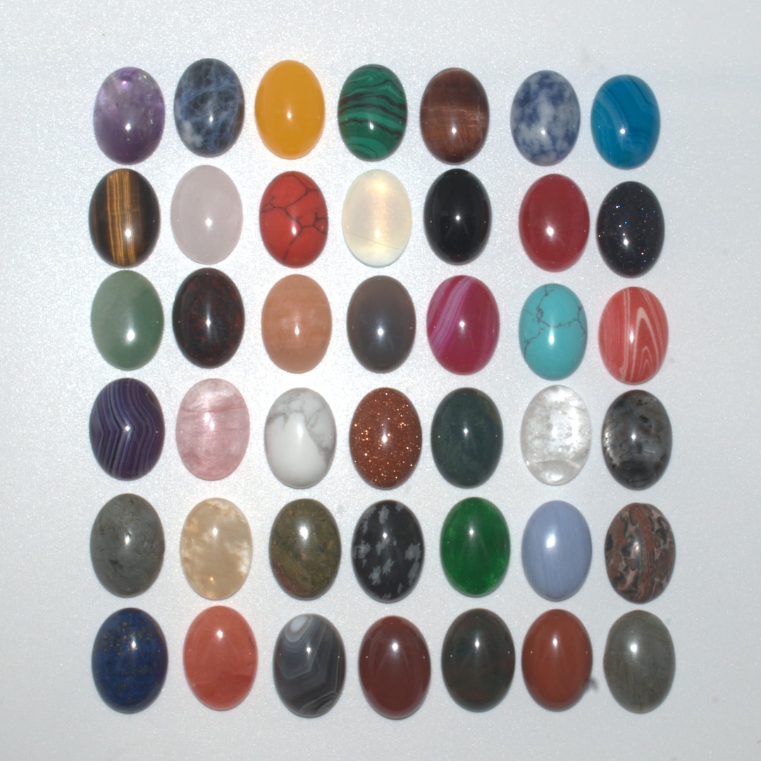 Wholesale 24pcs 18mm Mixed Multi-color Gemstone Crystal Oval Flatback ...
