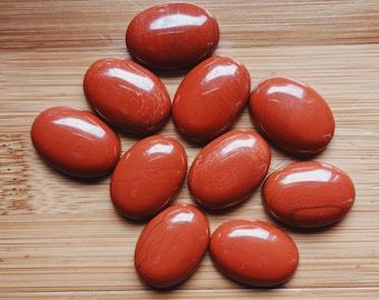 10pcs Natural Red jasper Oval flatback gemstone CAB cabochon