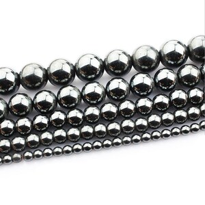Natural A grade Black Hematite round loose beads strand 16&#39;&#39; DIY Gemstone Beads For Jewelry Making 4mm 6mm 8mm 10mm 12mm