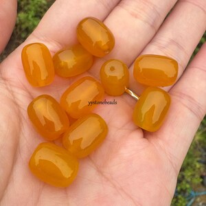 14mm x 10mm Yellow Agate Barrel Beads Cylinder Loose 14pcs