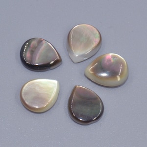 10mm Side Drilled Black White Mother of Pearl MOP shell Teardrop Pendant bead