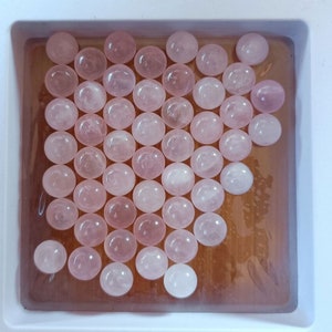 6mm Crystal Undrilled Spheres, Natural Rose Quartz Gemstone Ball , Chakra Healing Stones
