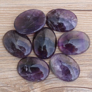 40mm Natural Amethyst Oval flatback gemstone CAB cabochon