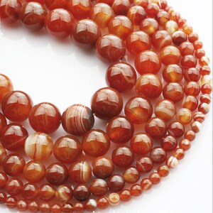 Red banded agate round Ball loose gemstone beads strand 16'' 4mm 6mm 8mm 10mm 12mm 14mm image 4