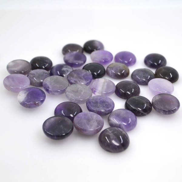 10pcs Natural Amethyst gemstone round flatback cab cabochon 6mm 8mm 10mm 12mm 14mm 16mm 18mm 20mm 25mm