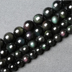 Natural AAA grade rainbow eye obsidian round loose beads strand 6mm 8mm 10mm 12mm 14mm 16mm 18mm 20mm