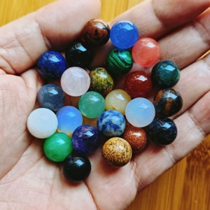 12pcs 12mm Spheres, Chakra Crystal Set, 7 Chakra Stones, Healing Stones, Genuine Gemstones, Undrilled, Gemstone Balls, Healing Crystals