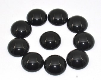 10 Stück Natürliche Schwarze Achat runde Flachboden Edelstein cabochon 6mm 8mm 10mm 12mm 14mm 16mm 18mm 20mm 25mm