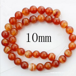 Red banded agate round Ball loose gemstone beads strand 16'' 4mm 6mm 8mm 10mm 12mm 14mm image 3