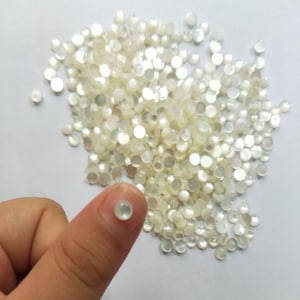 4mm Natural Mother of Pearl MOP shell Round flatback gemstone CAB small cabochon