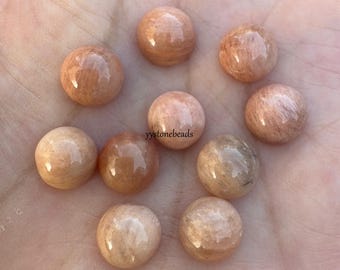8 mm 10 pièces Pierre de soleil naturelle ronde Flatback pierres précieuses CAB Cabochon semi-précieuses pour la fabrication de bijoux