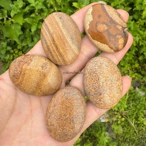 40mm Natural Picture Jasper Oval Gemstone Flatback Cabochon CAB 1.5&quot; For Jewelry Making