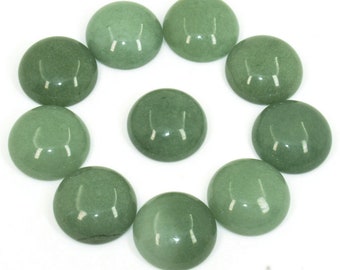 10pcs Natural Grenn aventurine gemstone round flatback cab cabochon 6mm 8mm 10mm 12mm 14mm 16mm 18mm 20mm 25mm